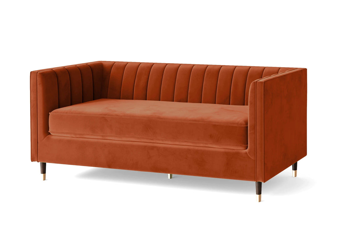 LIVELUSSO Sofa Tivoli 3 Seater Sofa Orange Velvet