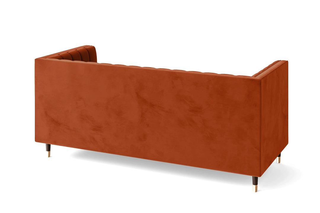 LIVELUSSO Sofa Tivoli 3 Seater Sofa Orange Velvet