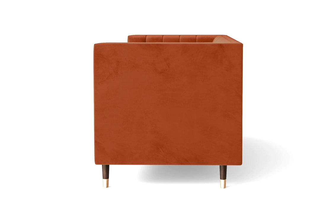 LIVELUSSO Sofa Tivoli 3 Seater Sofa Orange Velvet