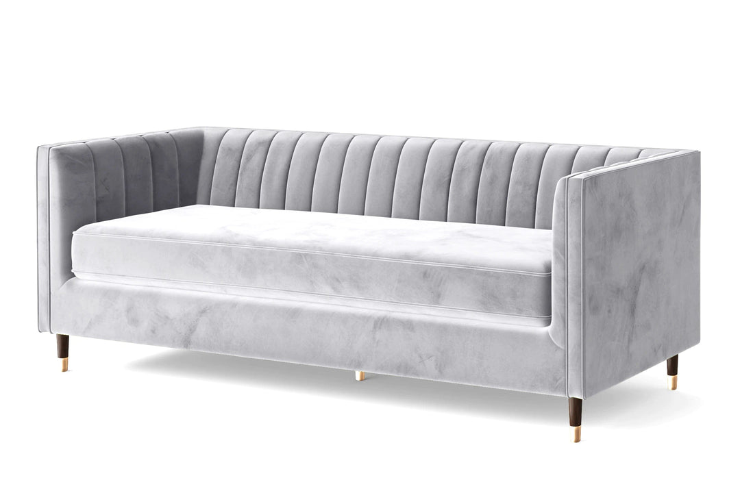 Tivoli 4 Seater Sofa Silver Velvet – LIVELUSSO