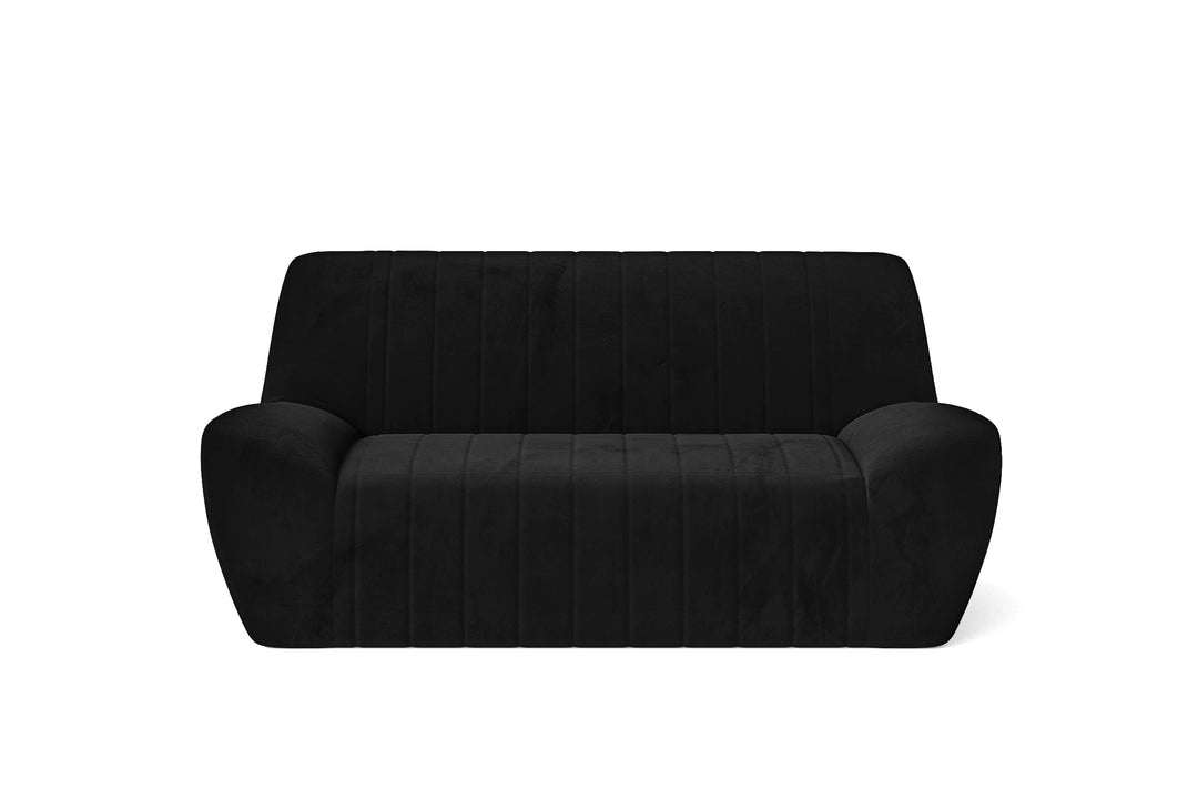 LIVELUSSO Sofa Trapani 2 Seater Sofa Black Velvet