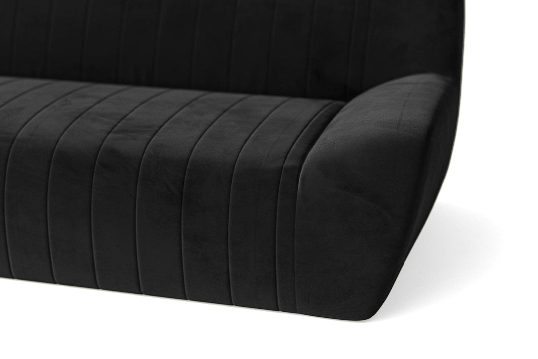 LIVELUSSO Sofa Trapani 2 Seater Sofa Black Velvet