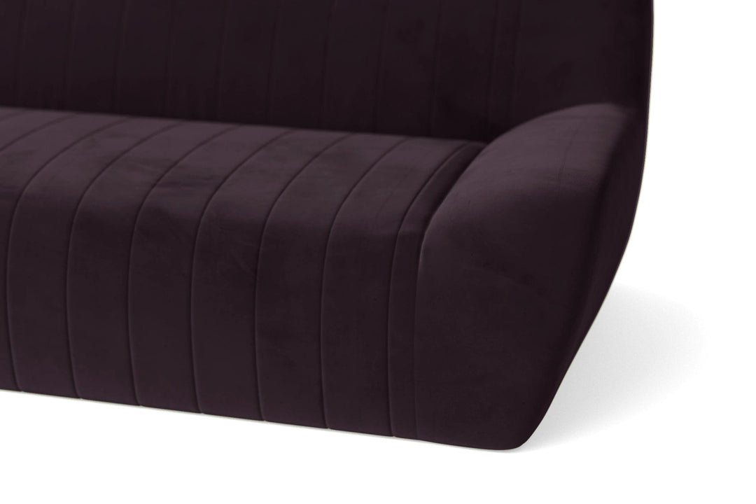 LIVELUSSO Sofa Trapani 4 Seater Sofa Purple Velvet