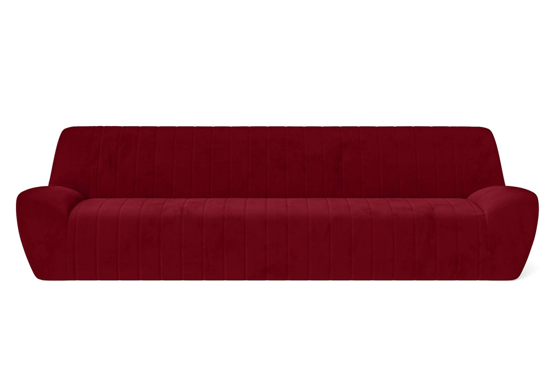 LIVELUSSO Sofa Trapani 4 Seater Sofa Red Velvet