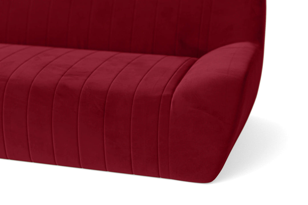 LIVELUSSO Sofa Trapani 4 Seater Sofa Red Velvet