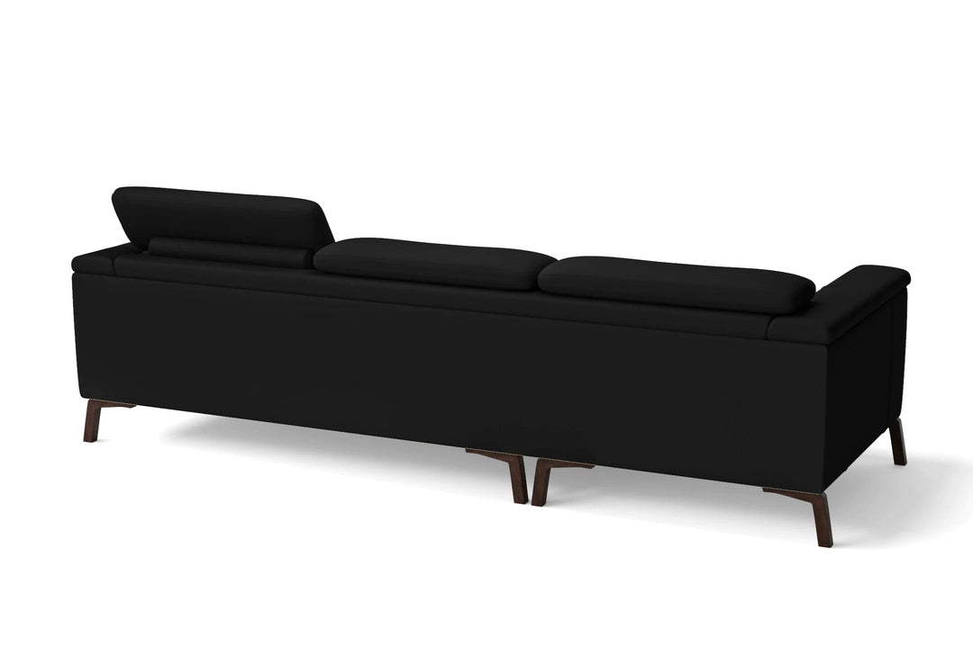 LIVELUSSO Sofa Turin 3 Seater Sofa Black Leather