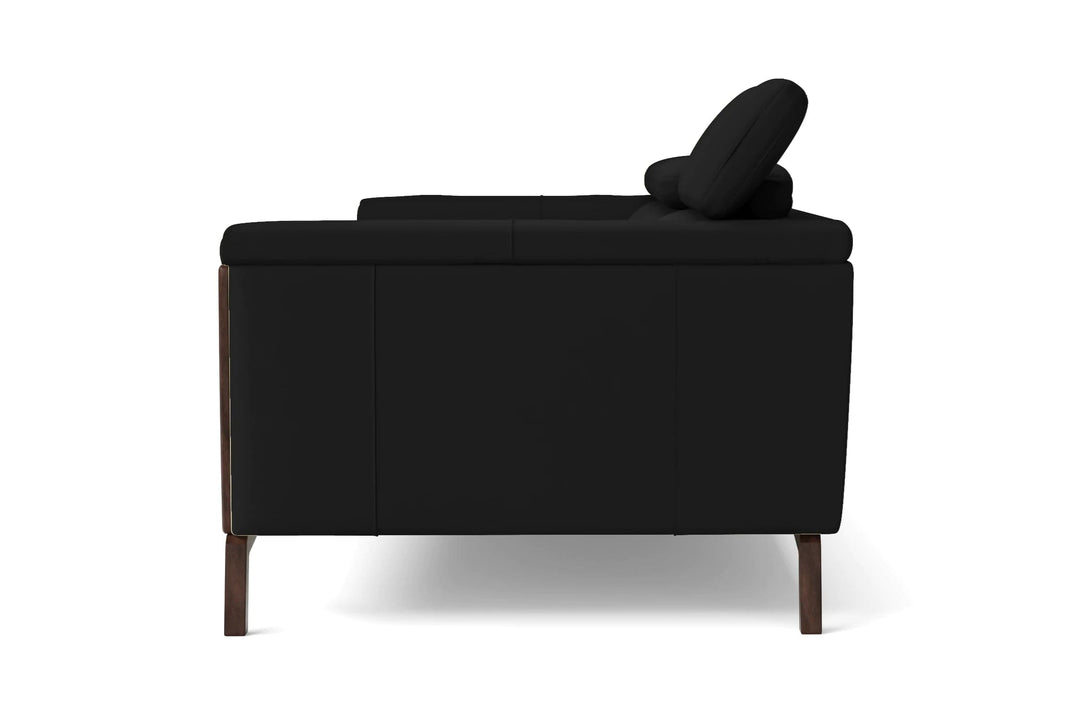 LIVELUSSO Sofa Turin 3 Seater Sofa Black Leather