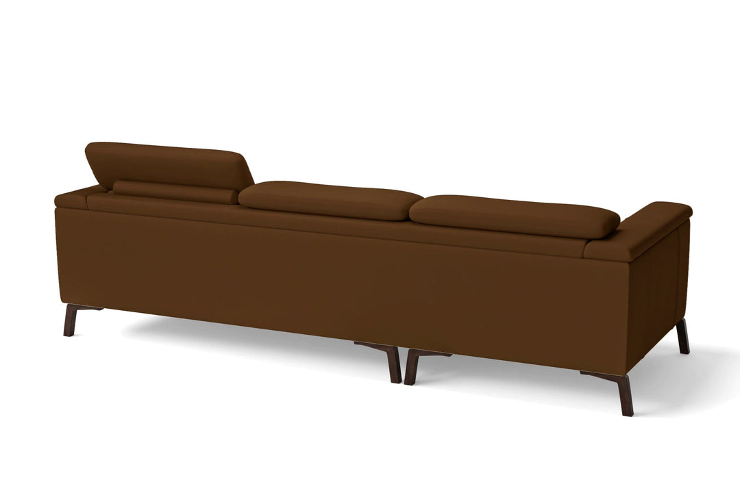 LIVELUSSO Sofa Turin 3 Seater Sofa Walnut Brown Leather