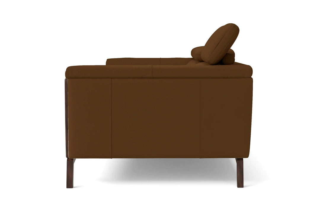 LIVELUSSO Sofa Turin 3 Seater Sofa Walnut Brown Leather