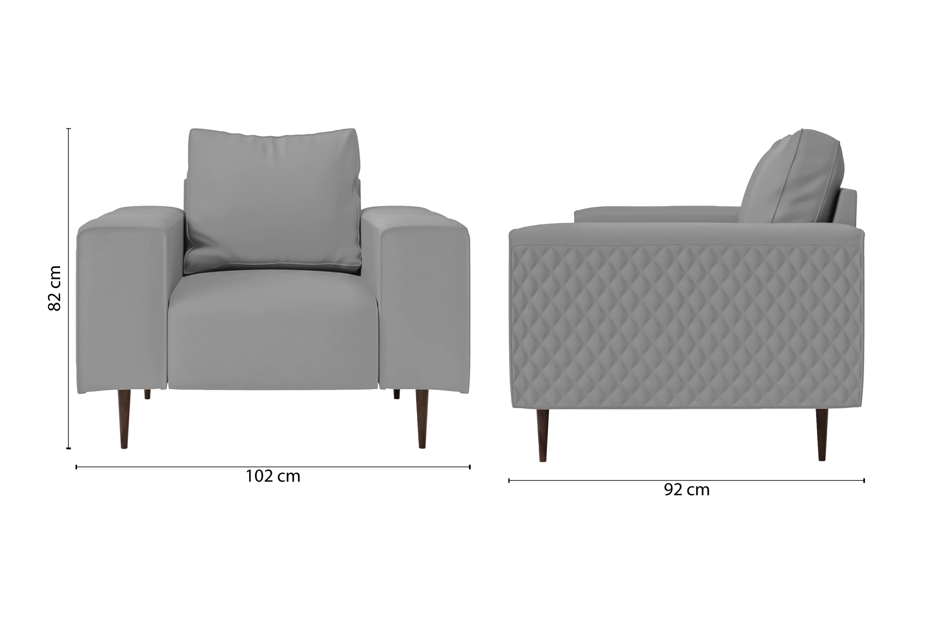 Udine Armchair Grey Leather