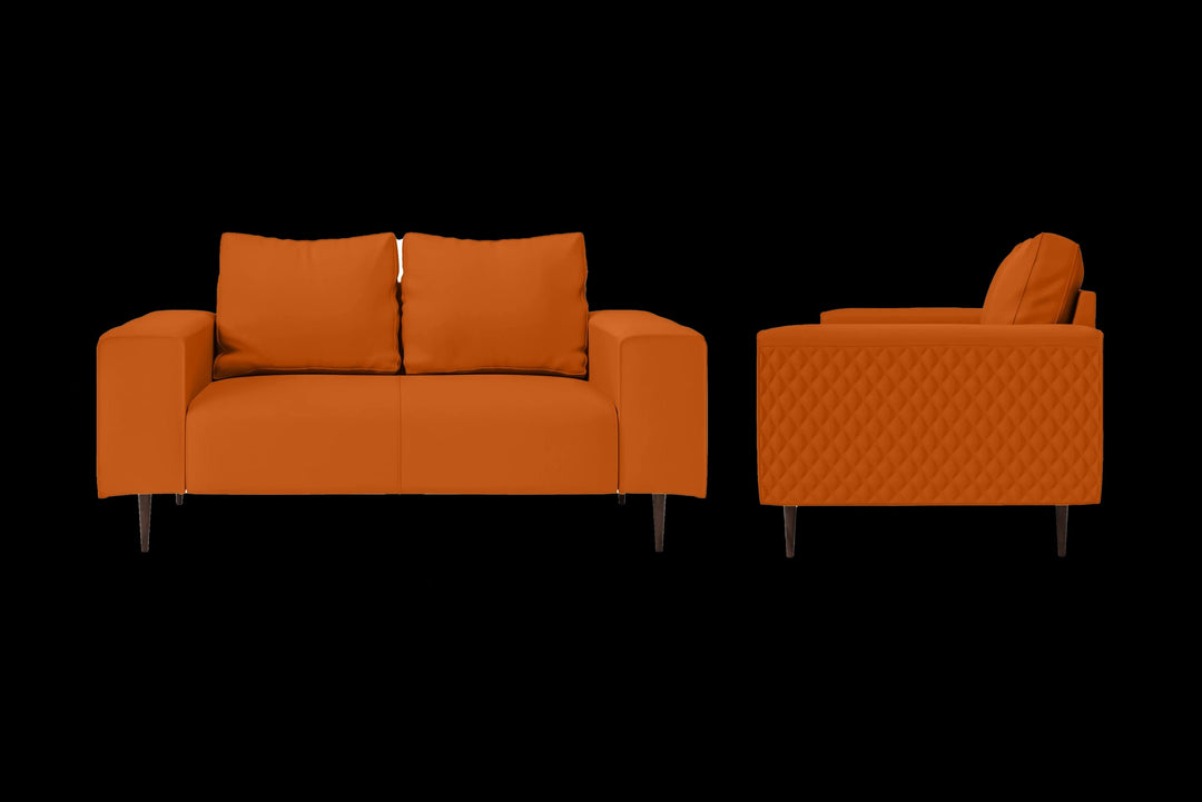 LIVELUSSO Sofa Udine 2 Seater Sofa Orange Leather