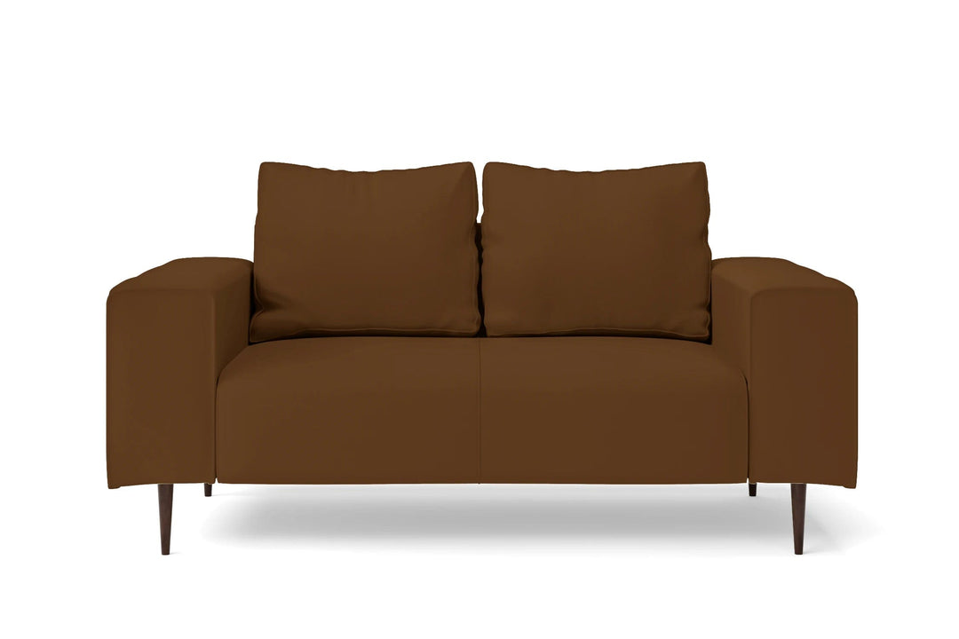 LIVELUSSO Sofa Udine 2 Seater Sofa Walnut Brown Leather