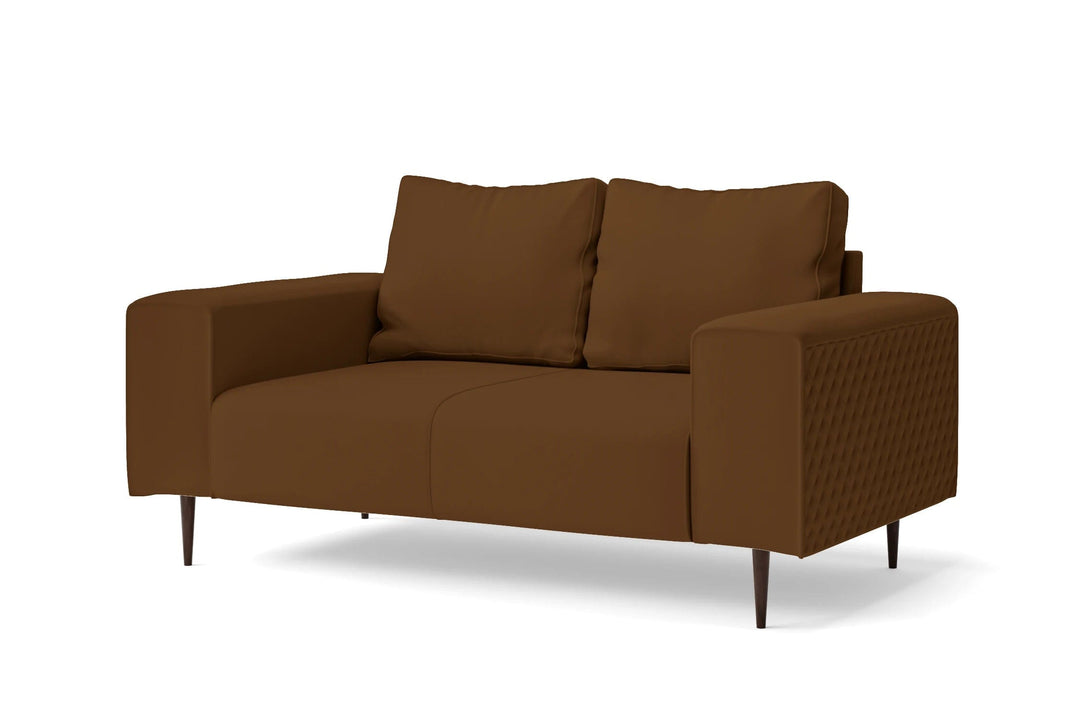 LIVELUSSO Sofa Udine 2 Seater Sofa Walnut Brown Leather