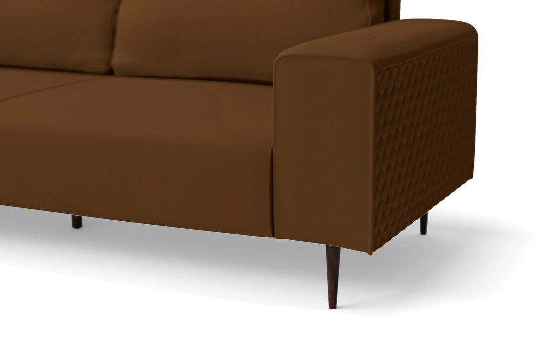 LIVELUSSO Sofa Udine 2 Seater Sofa Walnut Brown Leather