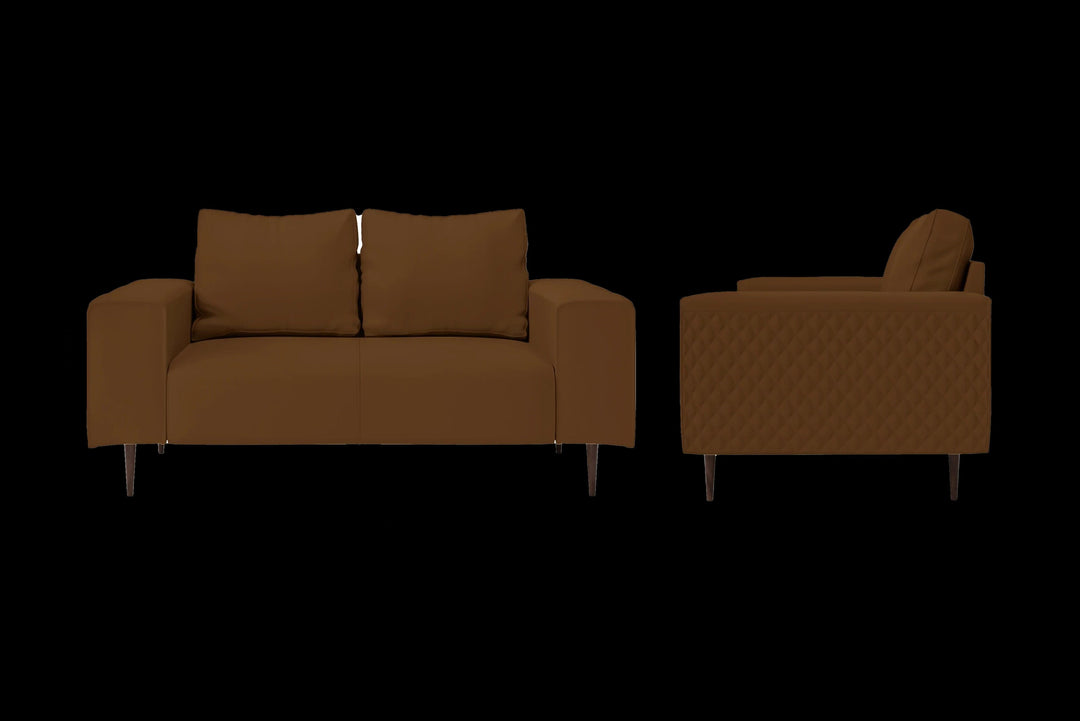 LIVELUSSO Sofa Udine 2 Seater Sofa Walnut Brown Leather