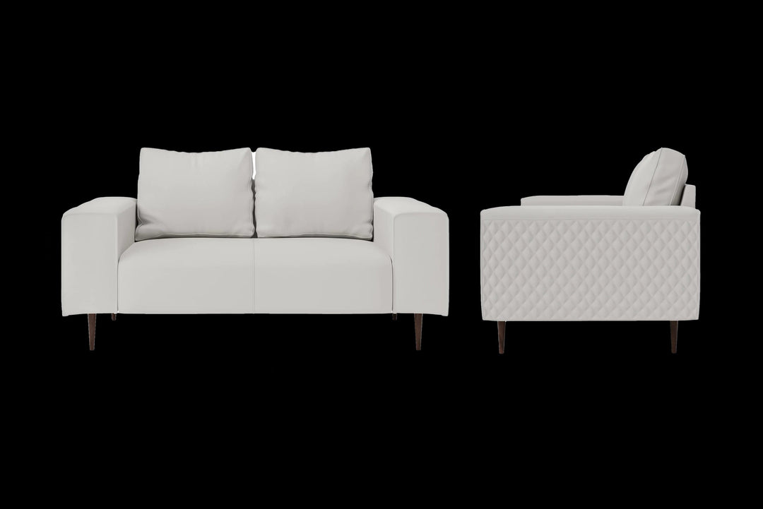 LIVELUSSO Sofa Udine 2 Seater Sofa White Leather