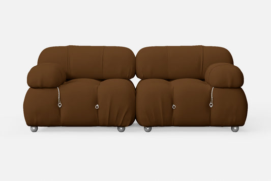 Varese 2 Seater Sofa Walnut Brown Leather