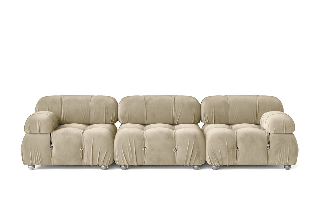 LIVELUSSO Sofa Varese 3 Seater Sofa Cream Velvet