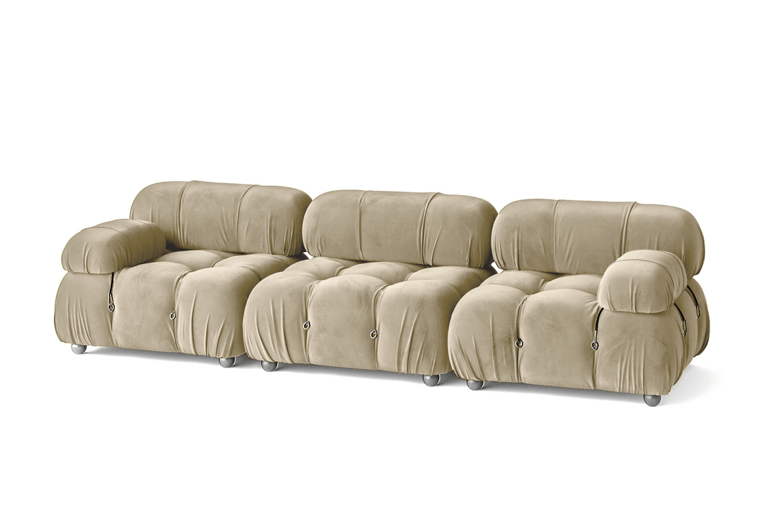 LIVELUSSO Sofa Varese 3 Seater Sofa Cream Velvet