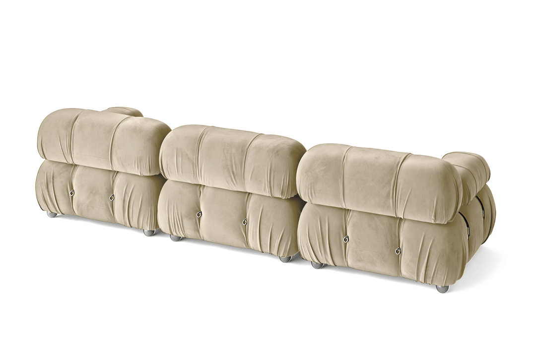 LIVELUSSO Sofa Varese 3 Seater Sofa Cream Velvet