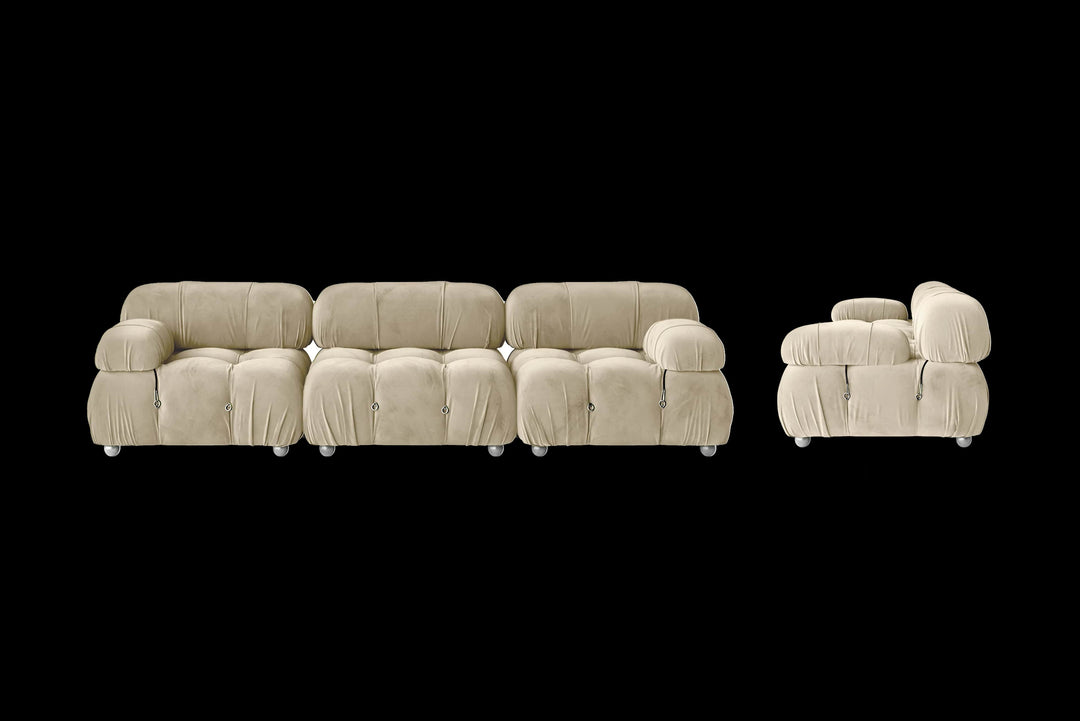 LIVELUSSO Sofa Varese 3 Seater Sofa Cream Velvet