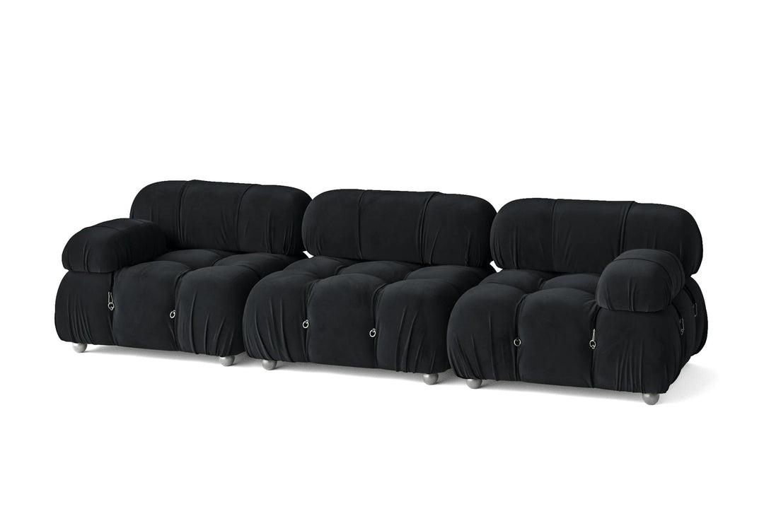 LIVELUSSO Sofa Varese 3 Seater Sofa Dark Grey Velvet