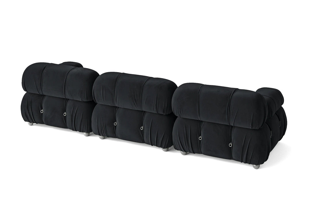 LIVELUSSO Sofa Varese 3 Seater Sofa Dark Grey Velvet