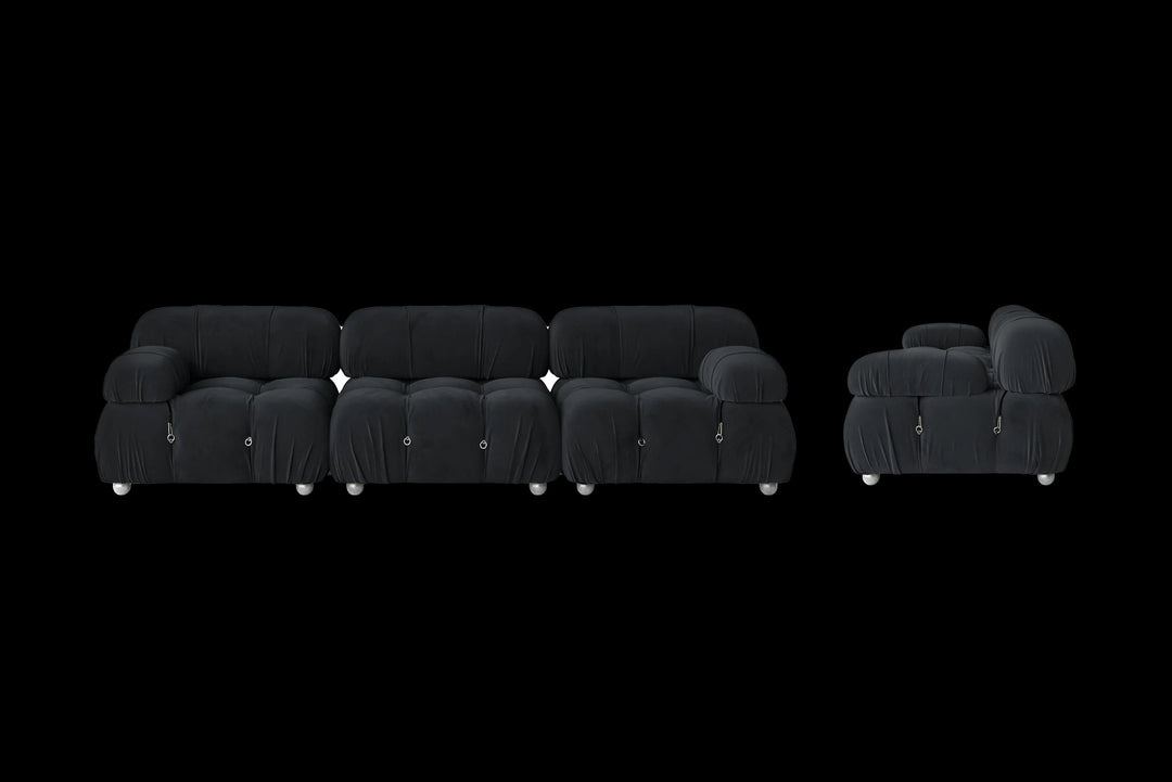 LIVELUSSO Sofa Varese 3 Seater Sofa Dark Grey Velvet