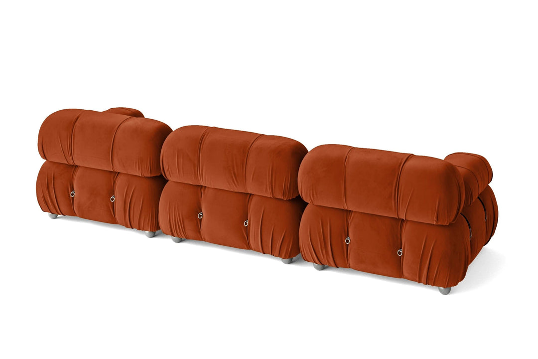 LIVELUSSO Sofa Varese 3 Seater Sofa Orange Velvet