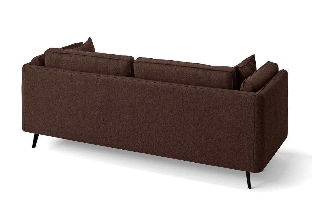 LIVELUSSO Sofa Velletri 3 Seater Sofa Coffee Brown Linen Fabric