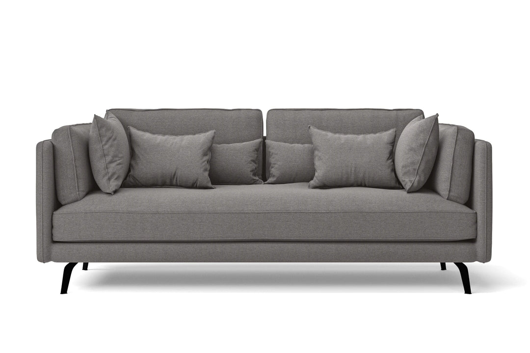 LIVELUSSO Sofa Velletri 3 Seater Sofa Grey Linen Fabric