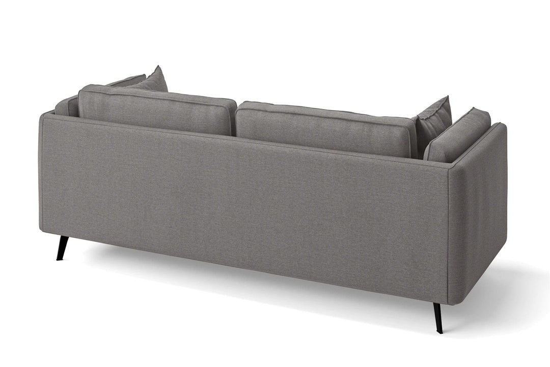 LIVELUSSO Sofa Velletri 3 Seater Sofa Grey Linen Fabric