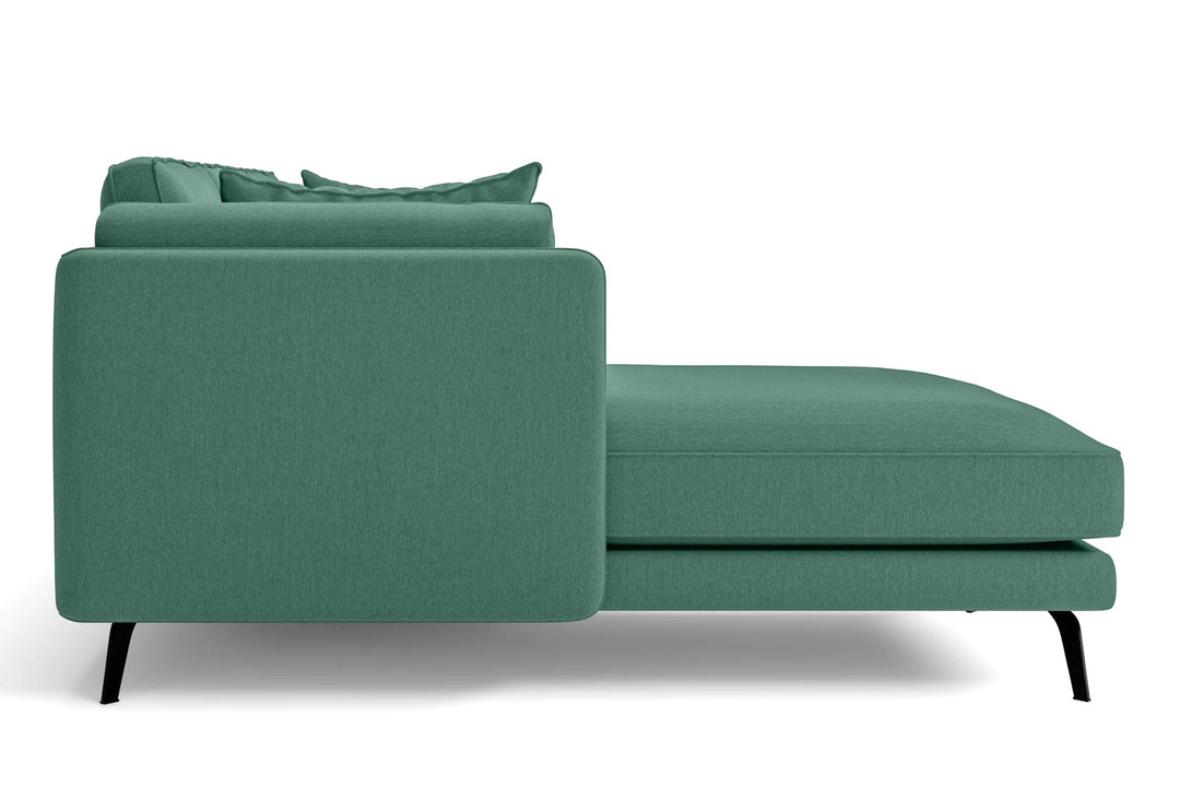 LIVELUSSO Chaise Lounge Sofa Velletri 4 Seater Left Hand Facing Chaise Lounge Corner Sofa Mint Green Linen Fabric