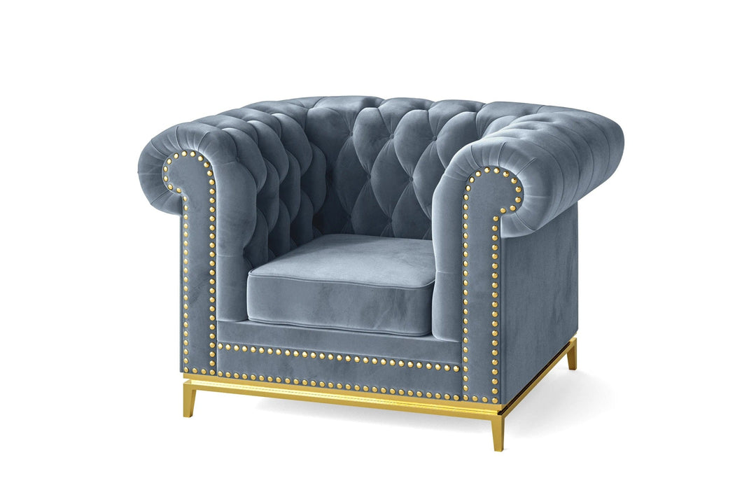 LIVELUSSO Armchair Venice Armchair Baby Blue Velvet