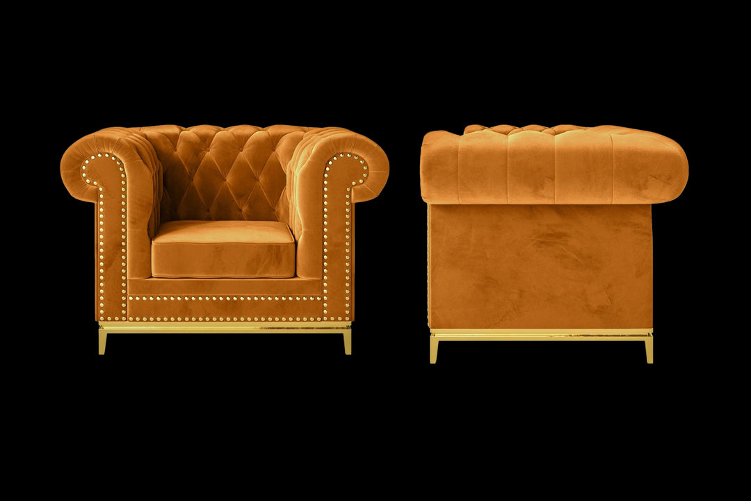 LIVELUSSO Armchair Venice Armchair Gold Velvet