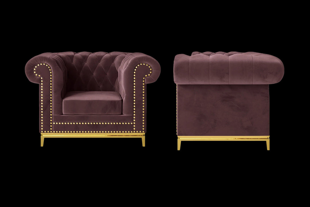 LIVELUSSO Armchair Venice Armchair Grape Velvet