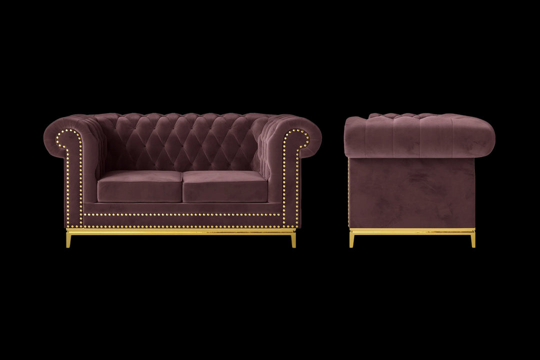 LIVELUSSO Sofa Venice 2 Seater Sofa Grape Velvet