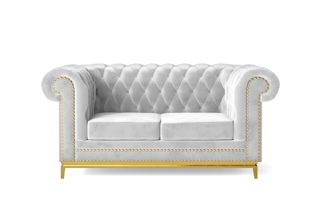 LIVELUSSO Sofa Venice 2 Seater Sofa White Velvet