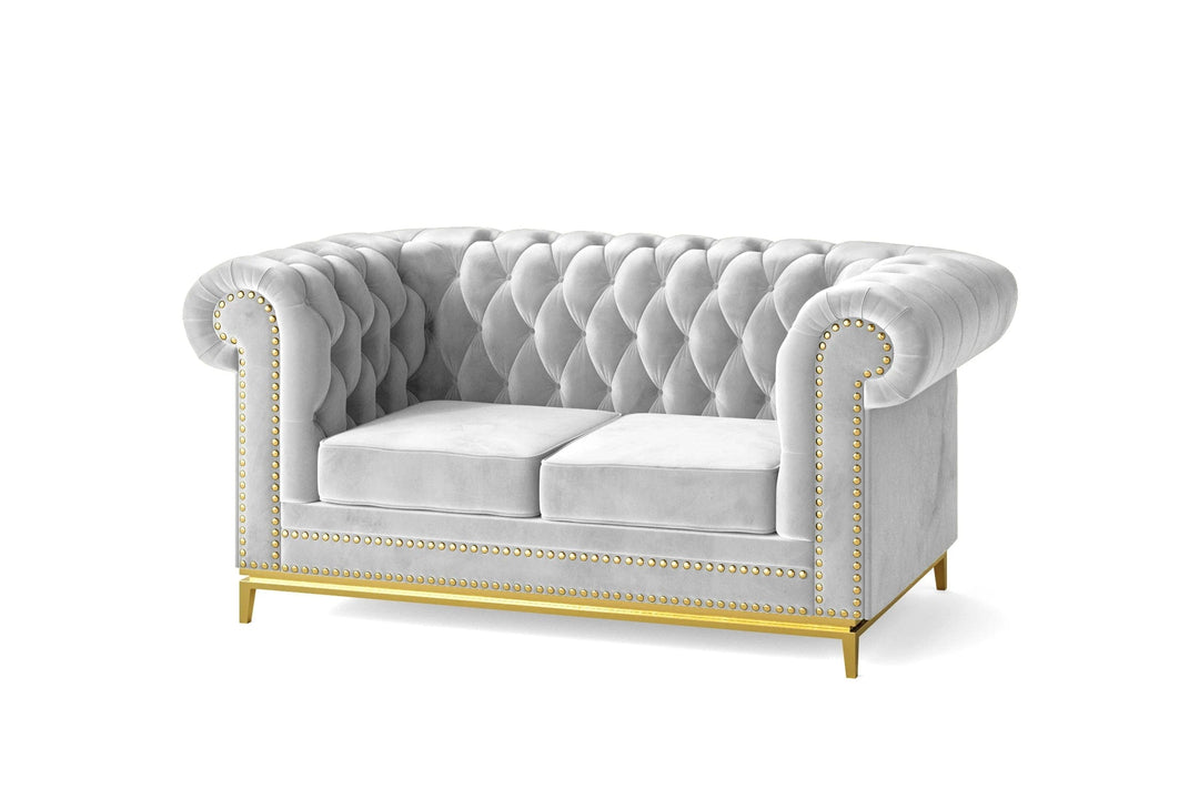 LIVELUSSO Sofa Venice 2 Seater Sofa White Velvet