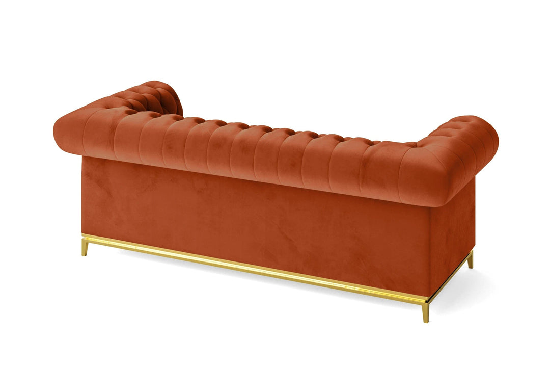 LIVELUSSO Sofa Venice 3 Seater Sofa Orange Velvet