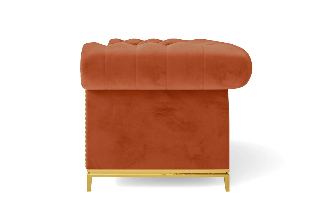 LIVELUSSO Sofa Venice 3 Seater Sofa Orange Velvet