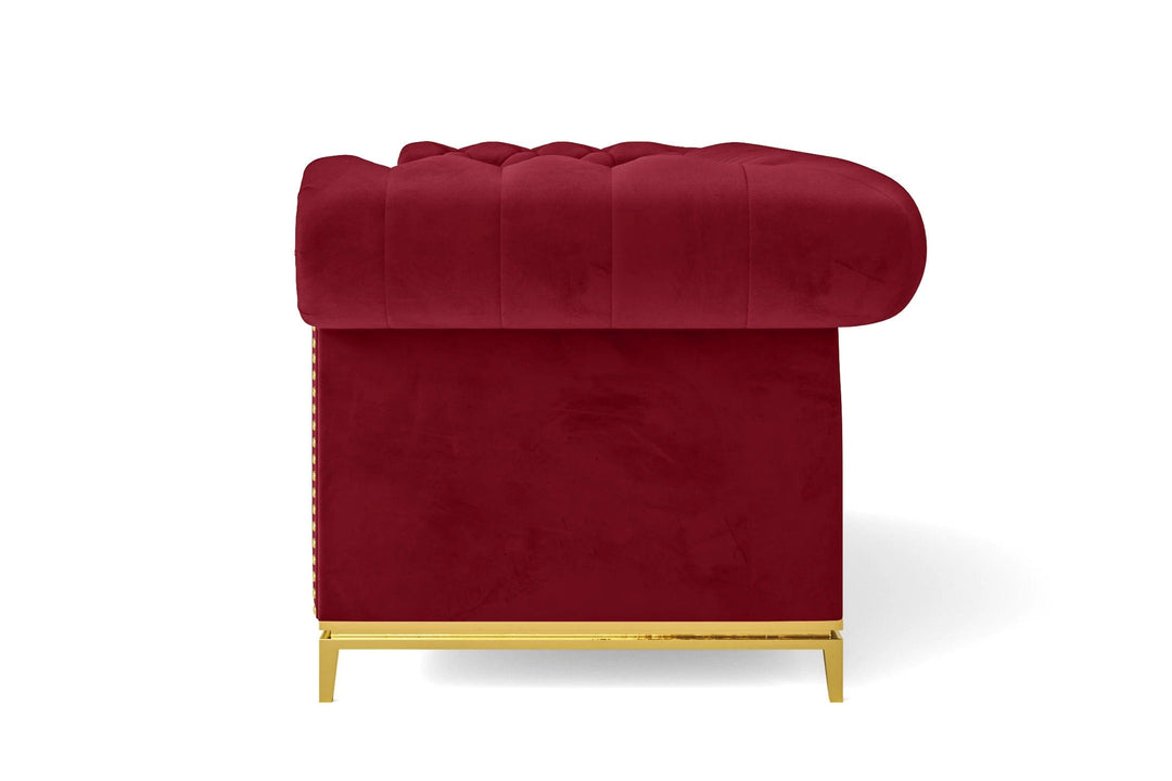 LIVELUSSO Sofa Venice 3 Seater Sofa Red Velvet