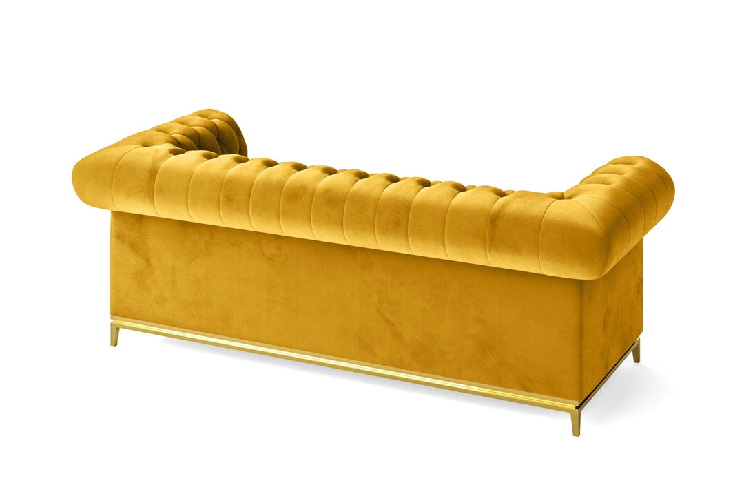 LIVELUSSO Sofa Venice 3 Seater Sofa Yellow Velvet