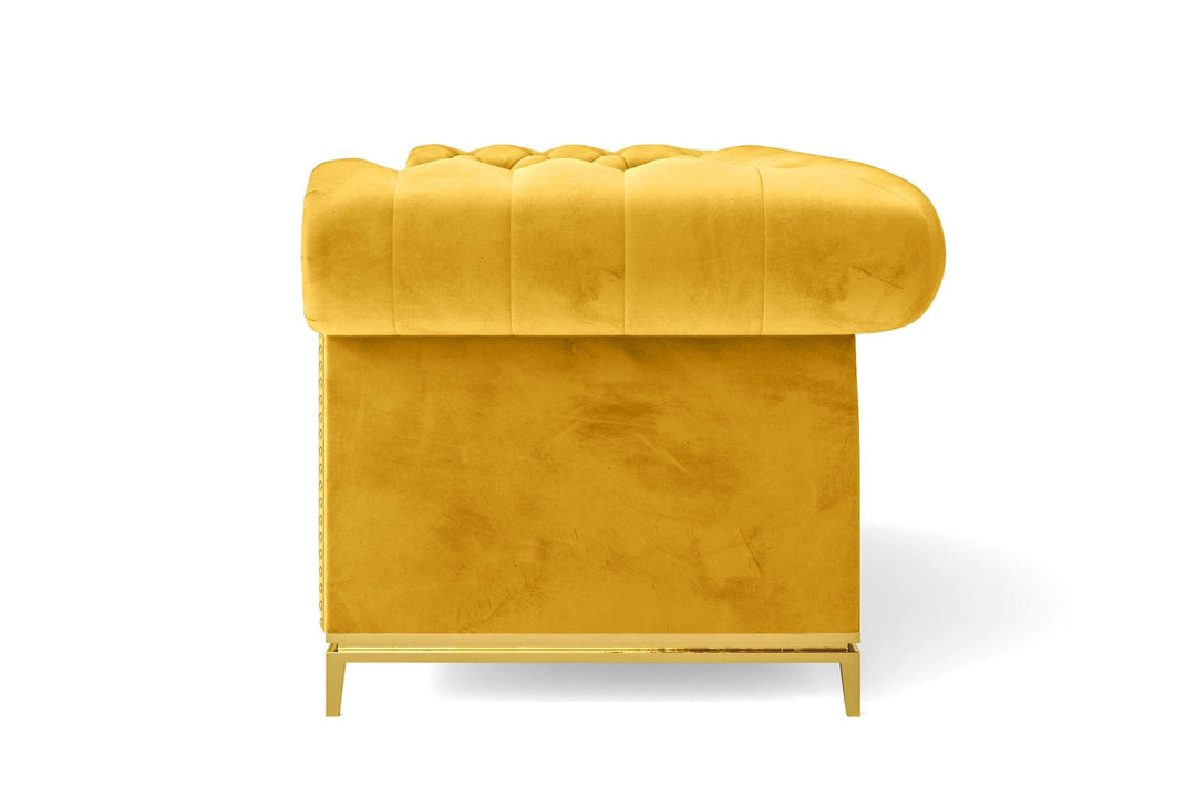 LIVELUSSO Sofa Venice 3 Seater Sofa Yellow Velvet