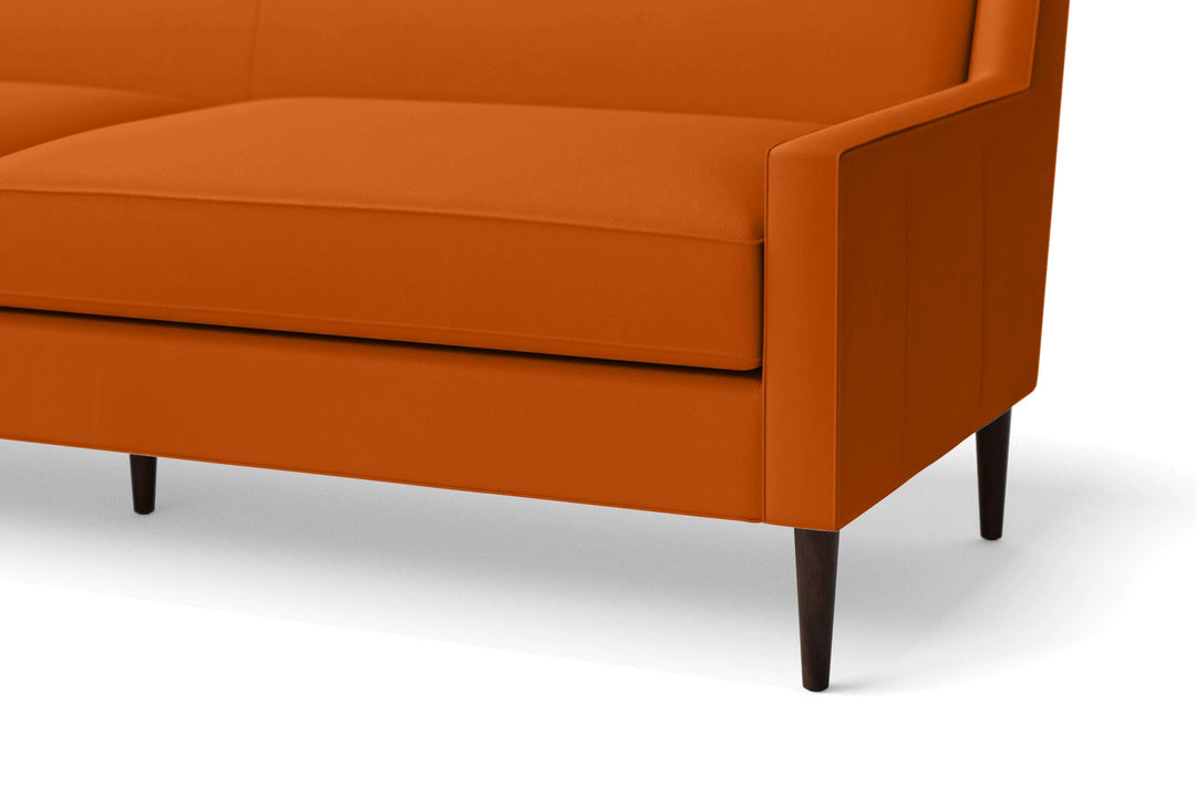 LIVELUSSO Sofa Vigevano 3 Seater Sofa Orange Leather