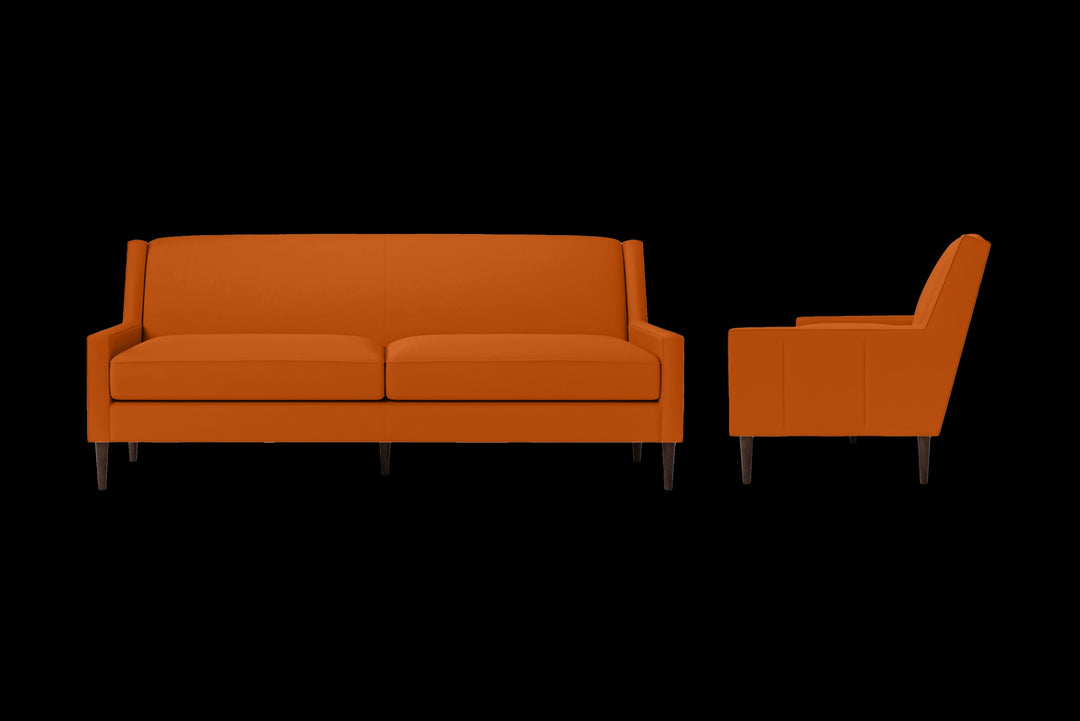 LIVELUSSO Sofa Vigevano 3 Seater Sofa Orange Leather