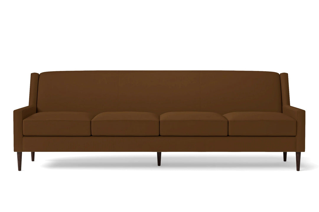 LIVELUSSO Sofa Vigevano 4 Seater Sofa Walnut Brown Leather