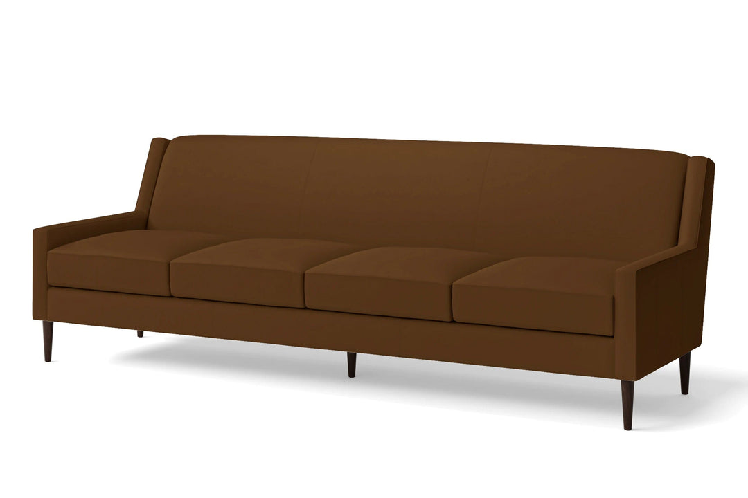 LIVELUSSO Sofa Vigevano 4 Seater Sofa Walnut Brown Leather