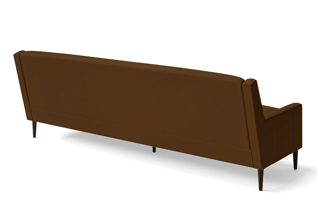 LIVELUSSO Sofa Vigevano 4 Seater Sofa Walnut Brown Leather