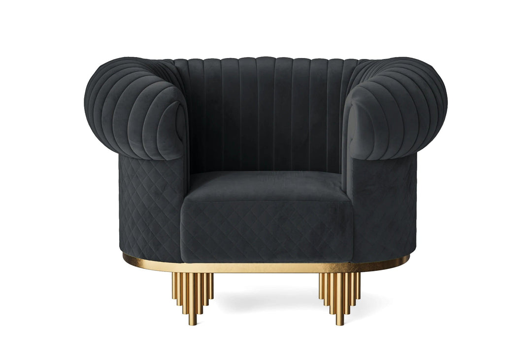 LIVELUSSO Armchair Viterbo Armchair Dark Grey Velvet